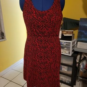 Red and Black Sleeveless Dress